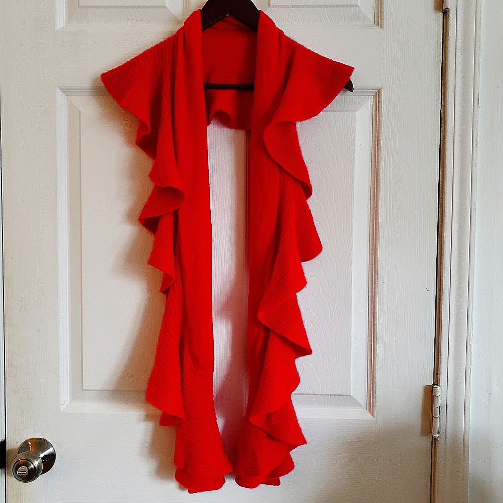 100% Cashmere Ruffle Scraf - Picture 2 of 4